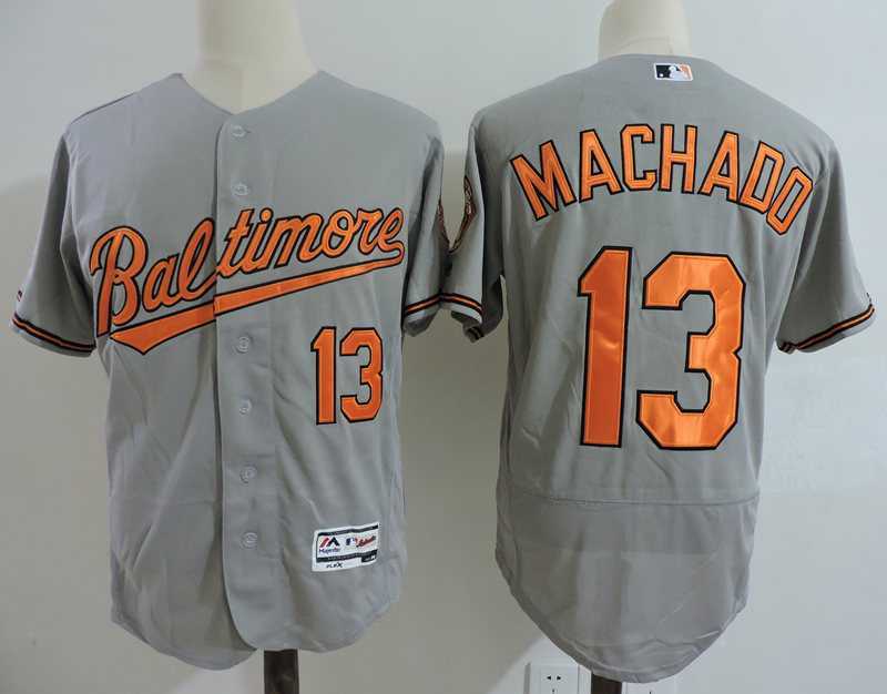 Baltimore Orioles #13 Manny Machado Gray Flexbase Player Stitched Jersey Dzhi